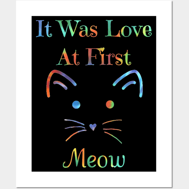 It Was Love At First Meow Wall Art by ARTWORKandBEYOND